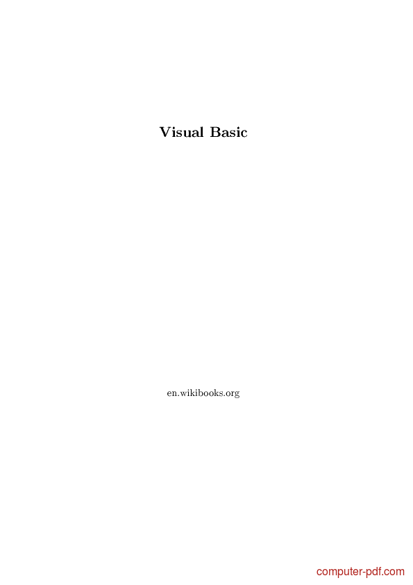 Visual basic net programming book pdf